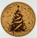 Decorative Christmas Tree Cork Coaster – Elegant Holiday Design