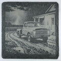 Rainy Farm Drive Pickup Truck – Vintage Slate Coaster
