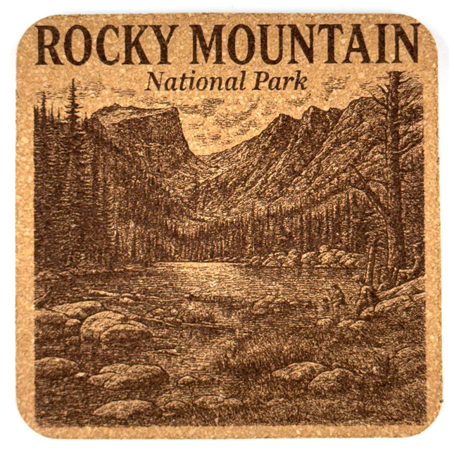 Rocky Mountain National Park Cork Coaster – Colorado Alpine Landscape