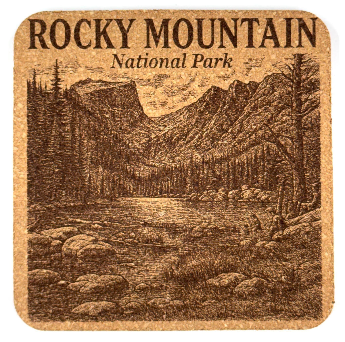 Rocky Mountain National Park Cork Coaster – Colorado Alpine Landscape
