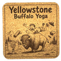Funny Yellowstone Buffalo Yoga Bison Cork Coaster