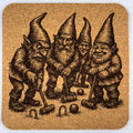 Gnome Croquet Game Cork Coaster – Whimsical Garden Gnome Art