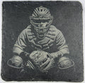 Baseball Catcher Ready – Game Time Slate Coaster