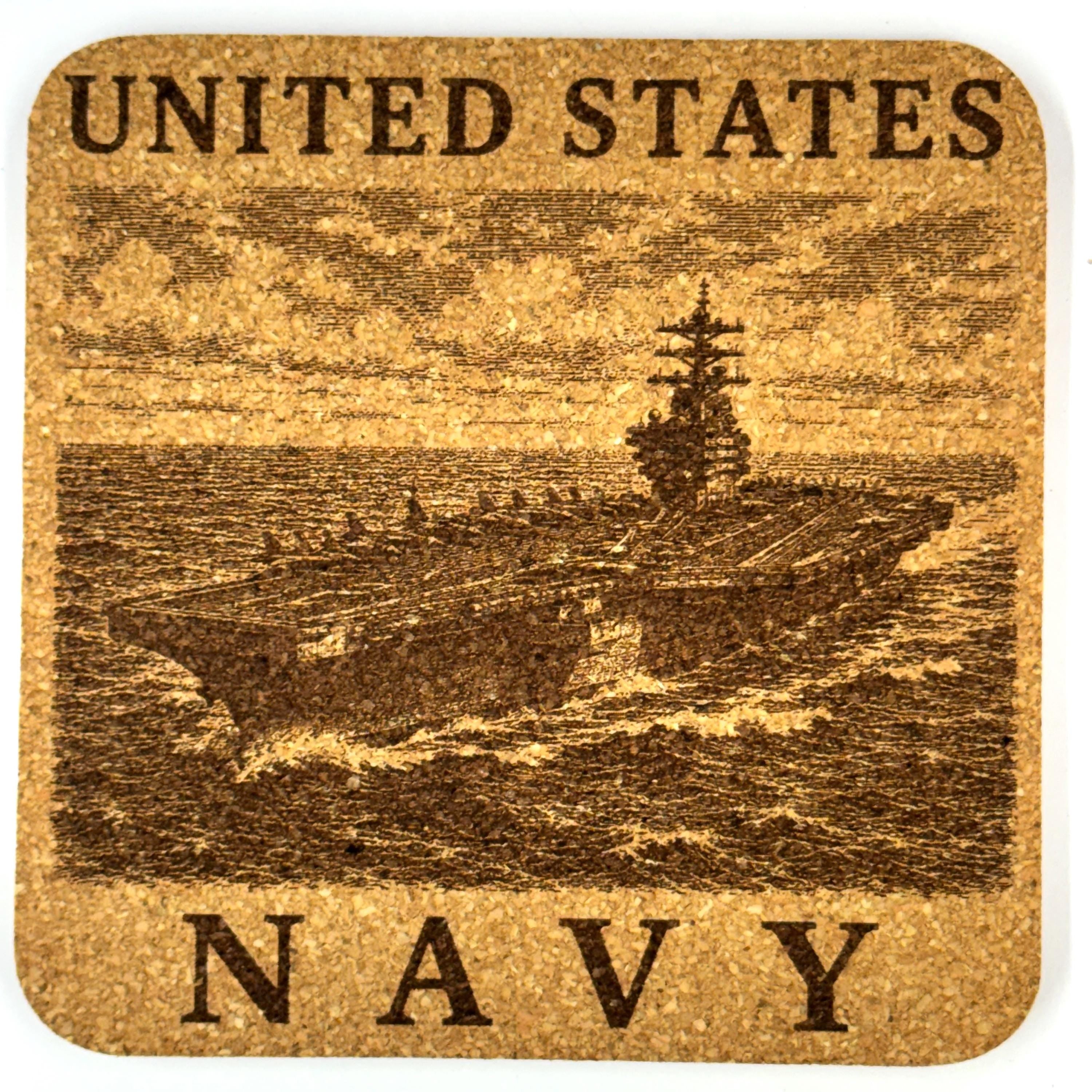 Aircraft Carrier Cork Coaster, United States Navy at Sea