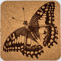 Detailed Butterfly Line Art Cork Coaster – Classic Nature Design
