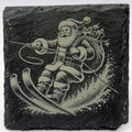 Water Skiing Santa Slate Coaster – Extreme Santa Beach Holiday Humor