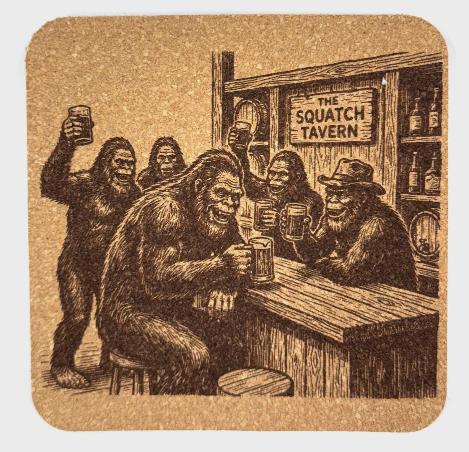The Squatch Tavern – Bigfoot Bar Cork Coaster