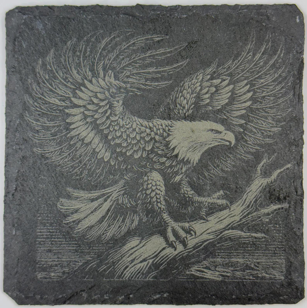 Vintage Eagle Illustration Slate Coaster – Classic Wildlife Art