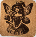 Fairy with Floral Orb – Fantasy Cork Coaster