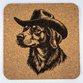 Beagle in Cowboy Hat – Vintage Hunting Dog Coaster