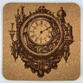 Victorian Steampunk Wall Clock Cork Coaster – Ornate Gear Design