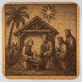 Nativity Scene Cork Coaster – Holy Family Christmas Religious Decor