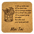 Mai Tai Recipe Cork Coaster – Tropical Cocktail Drink Decor