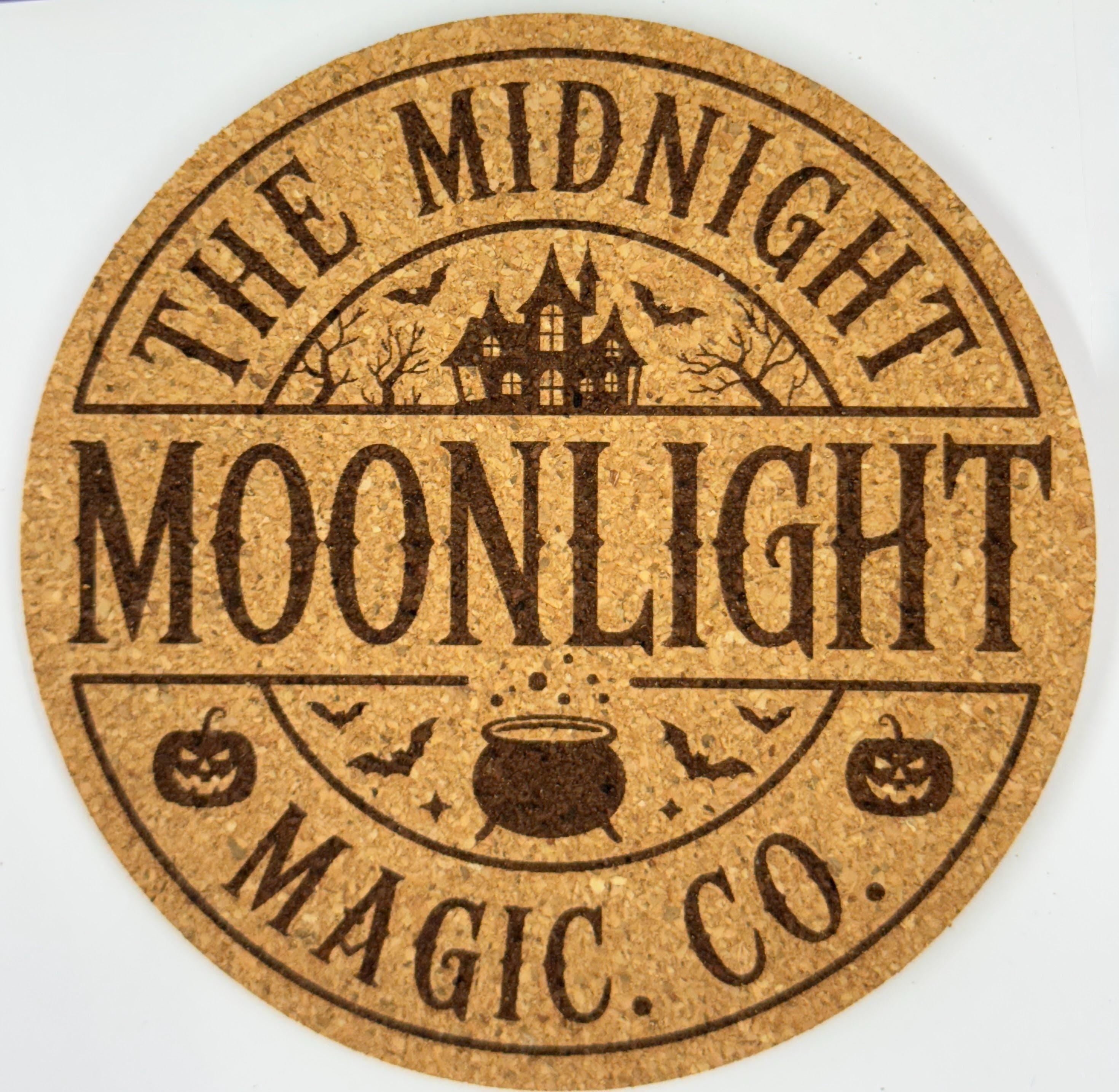 Midnight Moonlight Magic Cork Coaster Halloween Decor