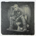 Camp Mask Killer Slate Coaster – Funny Slasher Parody Art