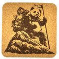 Hiking Panda Cork Coaster – Backpacking Bear Mountain Adventure Decor