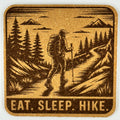 Eat Sleep Hike Cork Coaster – Hiking & Outdoor Adventure Decor
