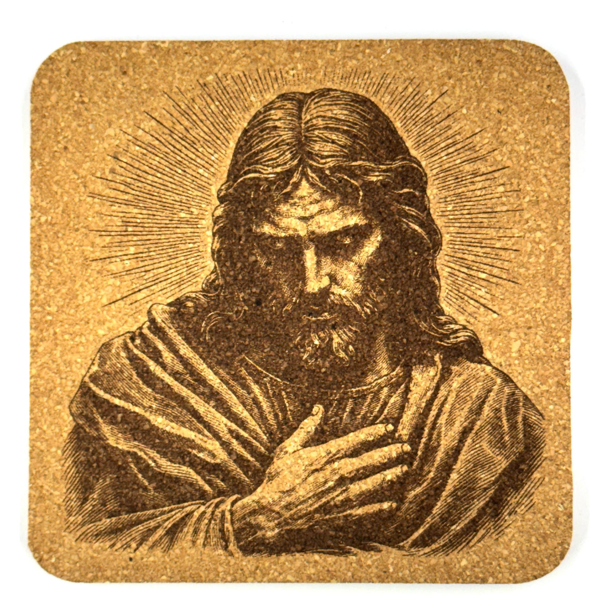 Sacred Heart of Jesus Cork Coaster – Christian Religious Artwork