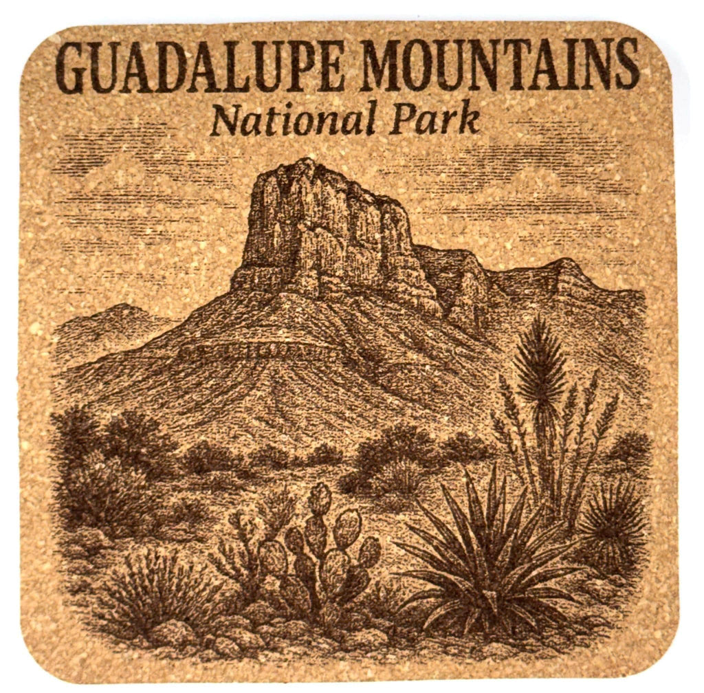 Guadalupe Mountains National Park Cork Coaster – Texas Desert Art