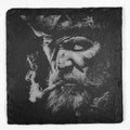 Fearsome Old Pirate with Pipe Slate Coaster