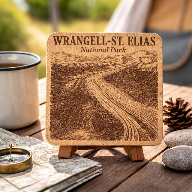 Wrangell–St. Elias National Park Cork Coaster – Alaska Glacier Landscape