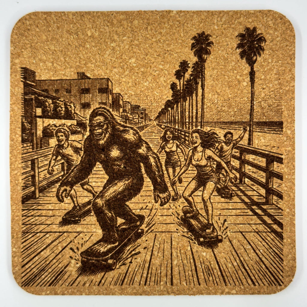 Bigfoot Skateboarding Cork Coaster – Venice Beach Boardwalk
