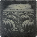 Pumpkin Patch Slate Coaster – Autumn Farm Field Engraved Stone