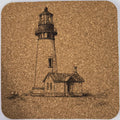 Yaquina Head Lighthouse Coaster – Engraved Cork Drink Coaster with Oregon Coast Landmark