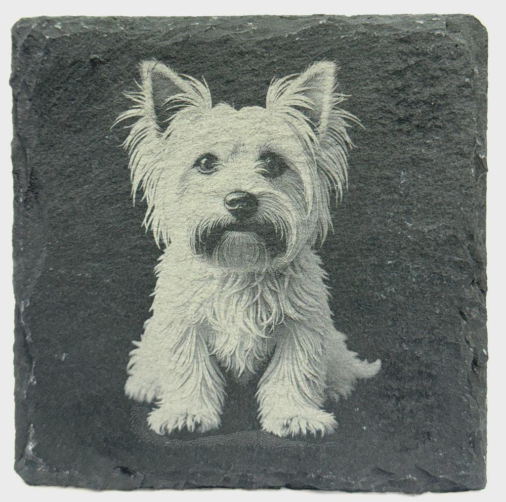 Yorkie Lover Coaster – Detailed Dog Portrait on Slate