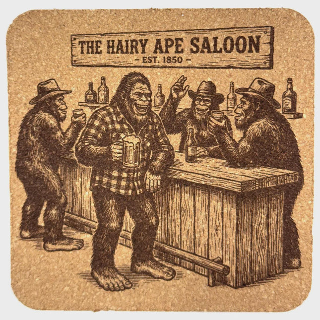The Hairy Ape Saloon – Bigfoot Bar Cork Coaster