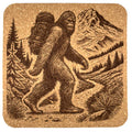 Bigfoot Mountain Hike Scene – Pacific Northwest Forest Cork Coaster