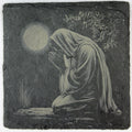 Kneeling Jesus Slate Coaster – Devotional Christian Art