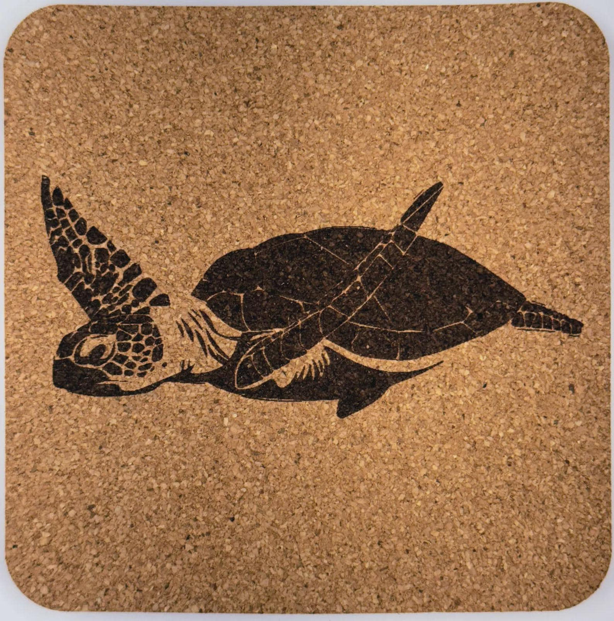 Swimming Sea Turtle Side View – Coastal Cork Coaster