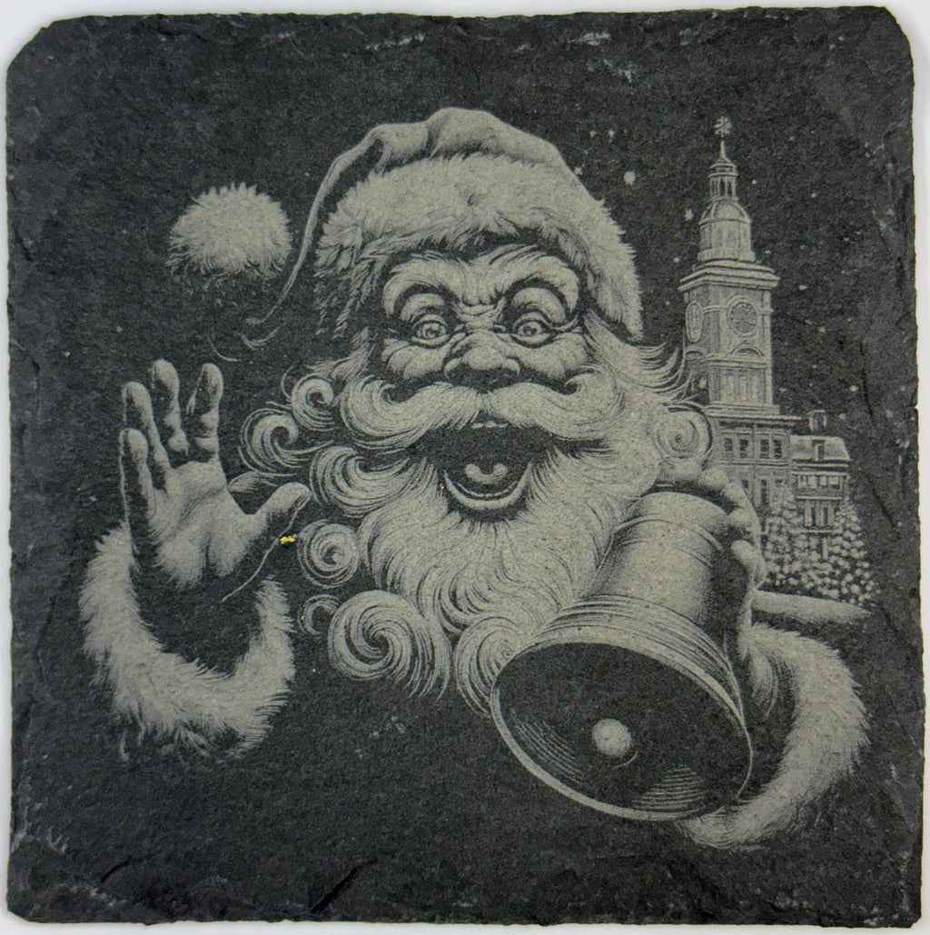Vintage Santa with Bell Slate Coaster – Old World Christmas Charm