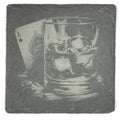 Ace of Spades Whiskey Glass Slate Coaster – Classic Poker Bar Design