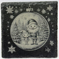 Cute Elf Christmas Ornament Slate Coaster – Whimsical Holiday Characters
