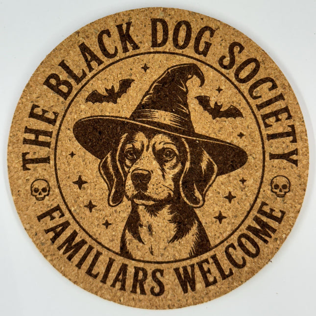 Black Dog Society Cork Coaster Witchy Halloween Decor