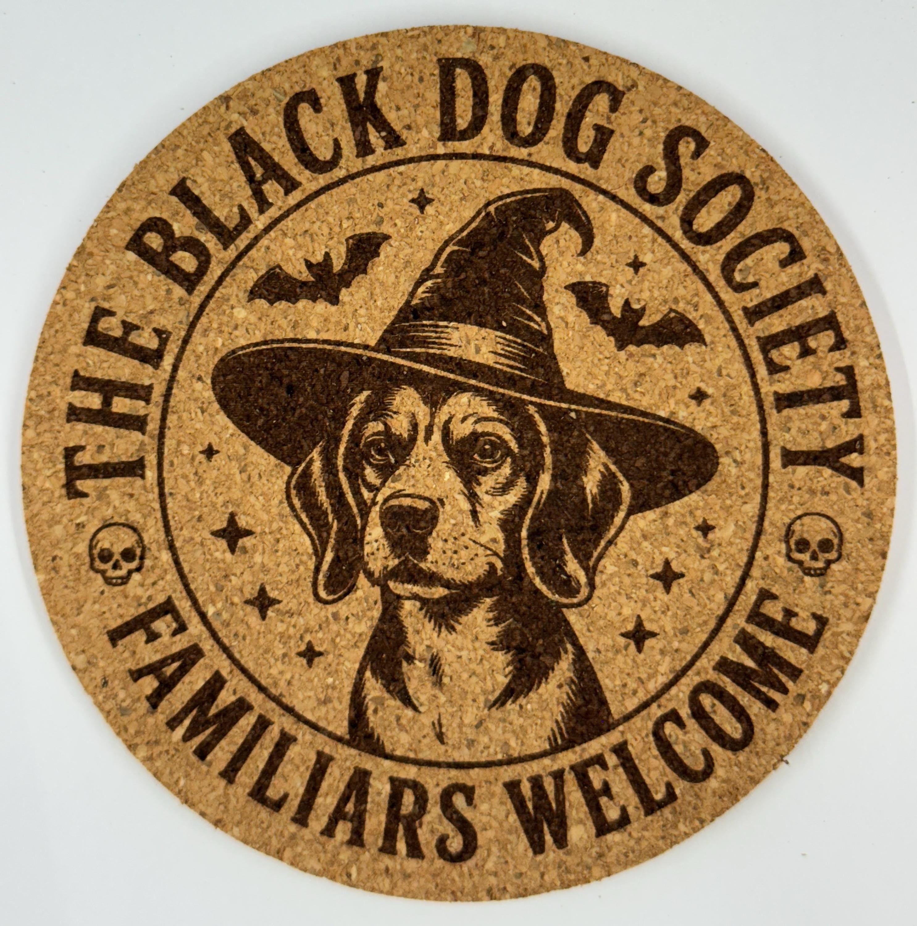 Black Dog Society Cork Coaster Witchy Halloween Decor