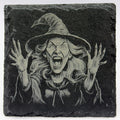 Howling Chaos Witch – Laser Engraved Slate Coaster