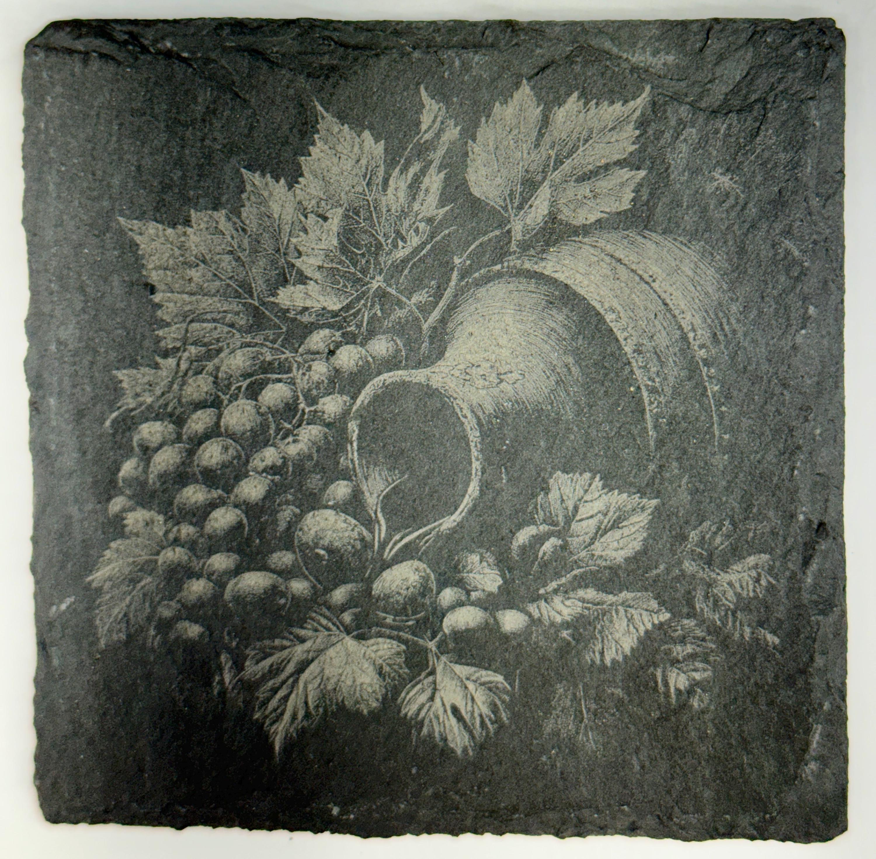 Cornucopia Grapes Slate Coaster – Abundant Vineyard Decor