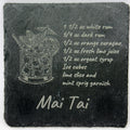 Mai Tai Recipe Slate Coaster – Tropical Cocktail Slate Bar Coaster