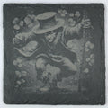Mischievous Leprechaun Slate Coaster with Clover Vines