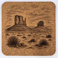 Southwestern Desert Mesa Cork Coaster – Monument Valley Inspired Western Art