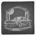 Moonlit Archway Muscle Car Slate Coaster