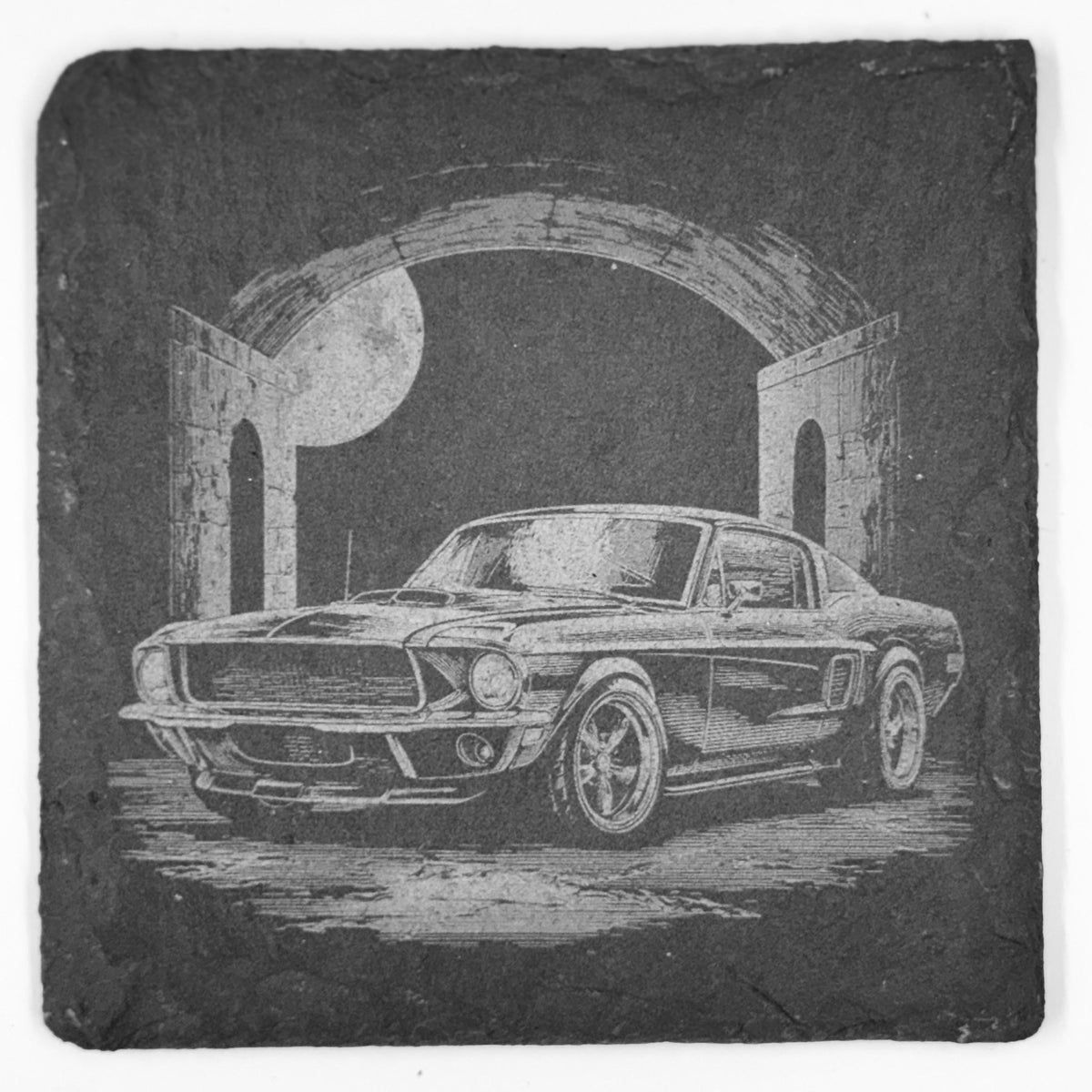 Moonlit Archway Muscle Car Slate Coaster