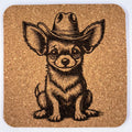 Cute Cowboy Dog – Western Cork Coaster