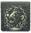 Deep Sea Anglerfish Slate Coaster – Dark Ocean Creature Art