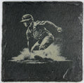 Baseball Slide into Base – Game Action Slate Coaster