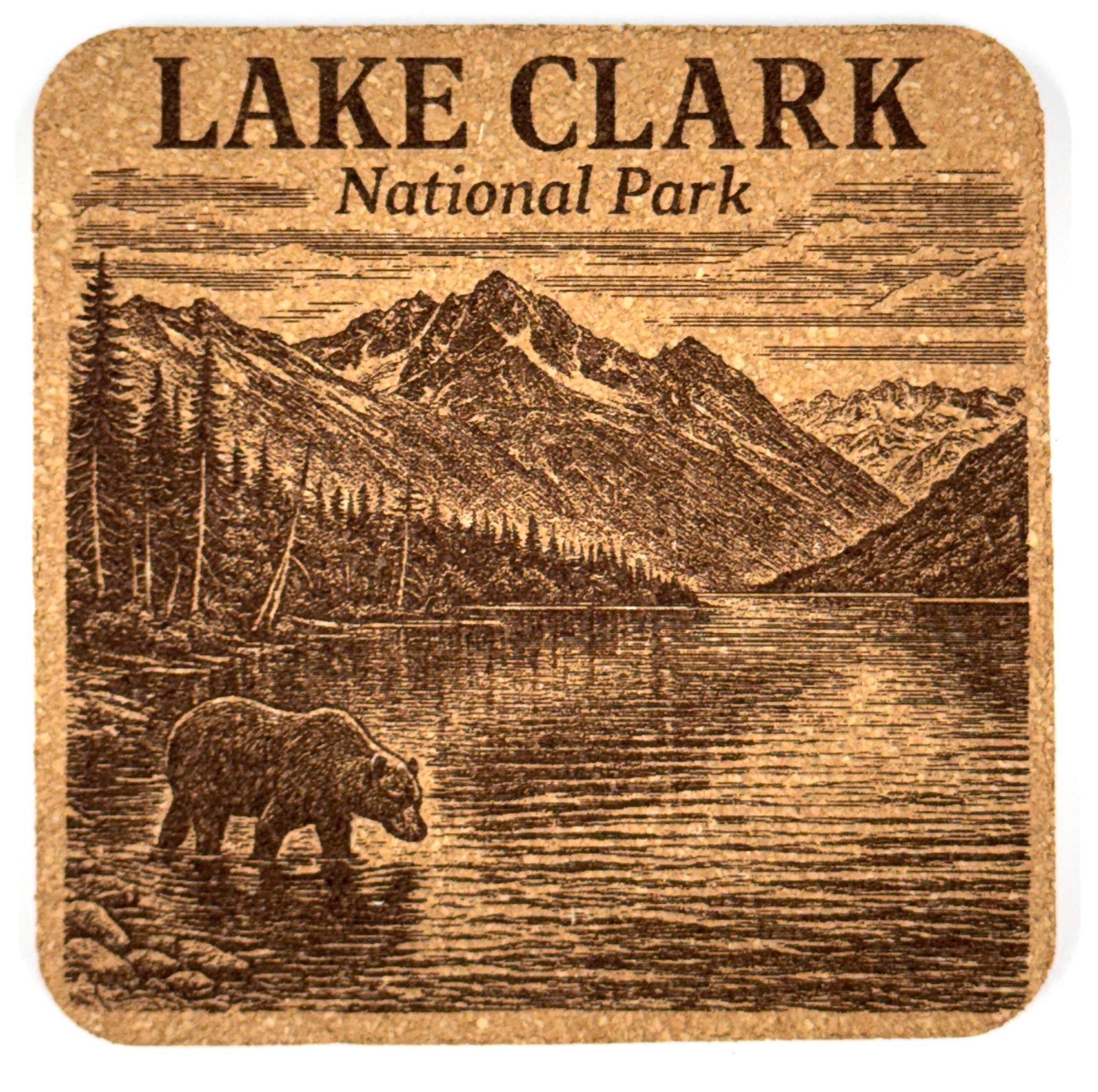 Lake Clark National Park Cork Coaster – Alaska Wildlife Art