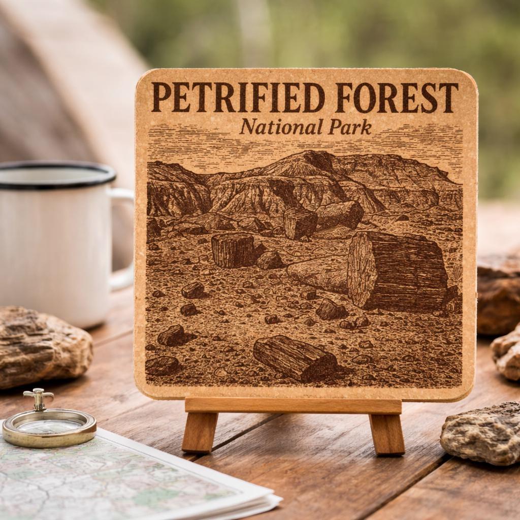 Petrified Forest National Park Cork Coaster – Arizona Fossil Wood